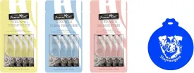 Fussie Cat Puree Grain Free Treat in 3 Flavor Bundle: 1 Tuna with Salmon, 1 Tuna with Ocean Fish & 1 Tuna with Shrimp (3 Four-Tube Packs, 12 Tubes Total, 0.5 Oz per Tube)   Shaynanigans Silicone Lid