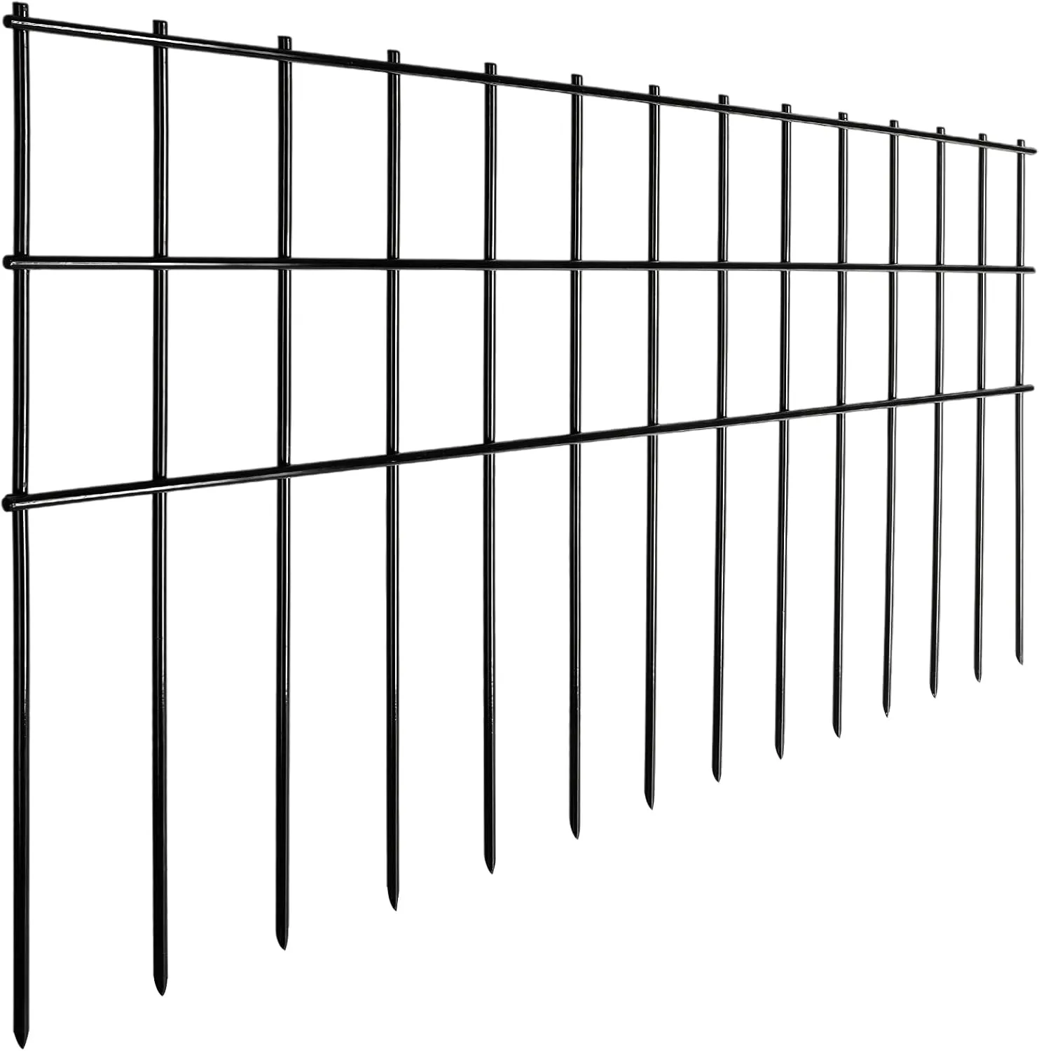 Garden Fencing Animal Barrier 25 ft(L)15 in(H), 10 Panels No Dig Underground Critter Barrier for Decks, Small or Medium Pet Dog Digging Fence, Rust-Proof Metal Stakes