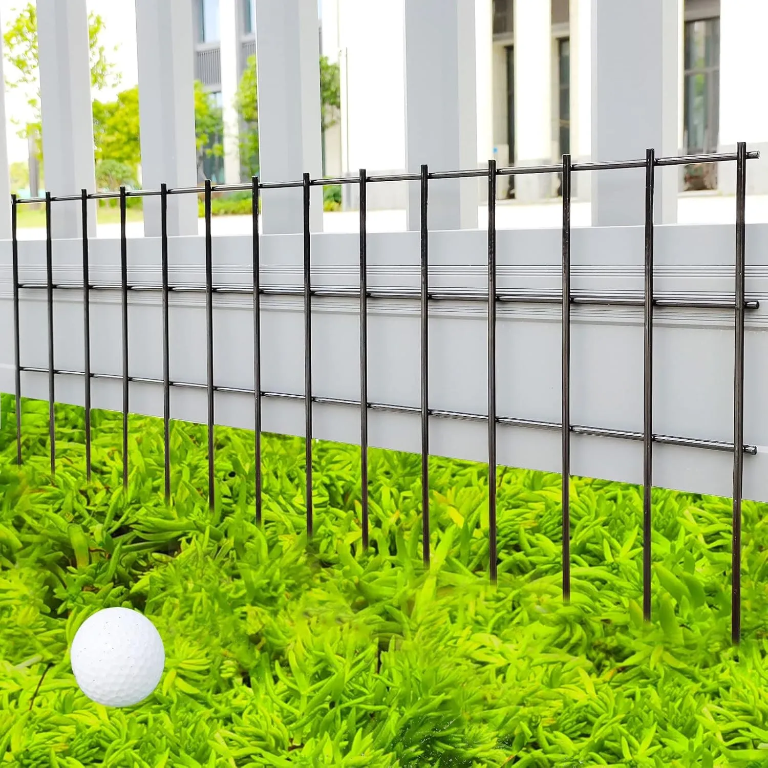 Garden Fencing Animal Barrier 25 ft(L)15 in(H), 10 Panels No Dig Underground Critter Barrier for Decks, Small or Medium Pet Dog Digging Fence, Rust-Proof Metal Stakes