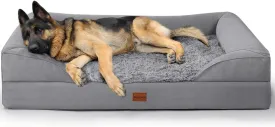 Gimars 3.7in Thickened Orthopedic Dog Bed for Large Dogs, Supportive Washable XL Dog Sofa Bed with Bolster & 28D Egg-Crate Mattress, Waterproof Lining for Anti Chewing & Biting