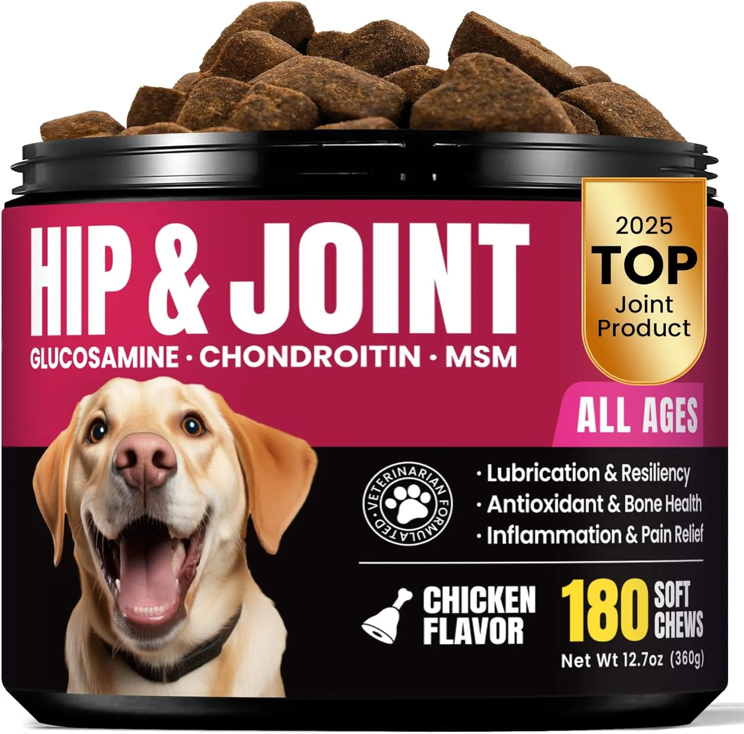 Glucosamine for Dogs Hip and Joint Supplement Chews, Chondroitin Joint Supplement for Dogs, Wuffe Joint Chews for Dog, Dog Supplement for Joint Pain Relief - 60-Day Satisfaction Guarantee -180 Ct