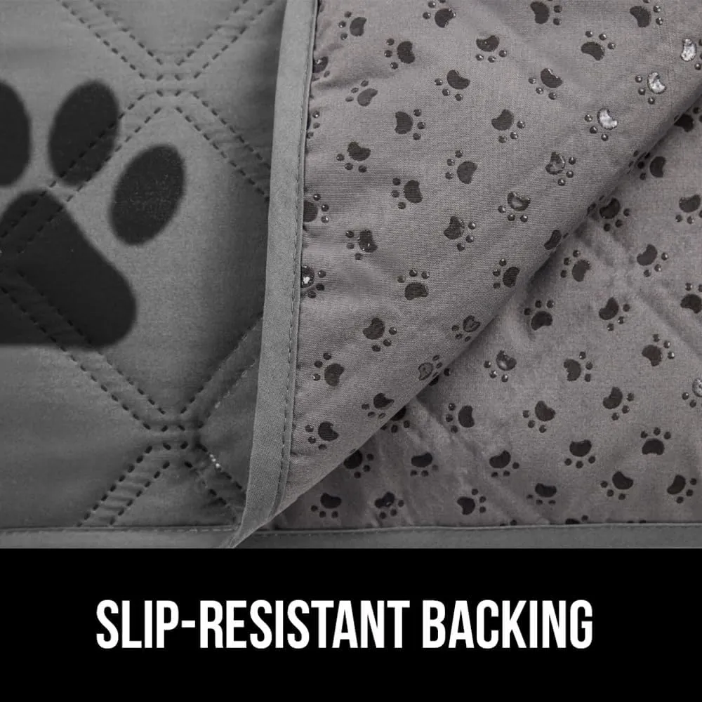 GORILLA GRIP Waterproof Dog Bed Cover, Pet Blanket for Furniture, Sofa, Couch, Crate, Car, Sofa Throw Essential for Cats and Dogs, Tear and Slip Resistant Leakproof Cushion Cover, 40x50 Gray Black Paw