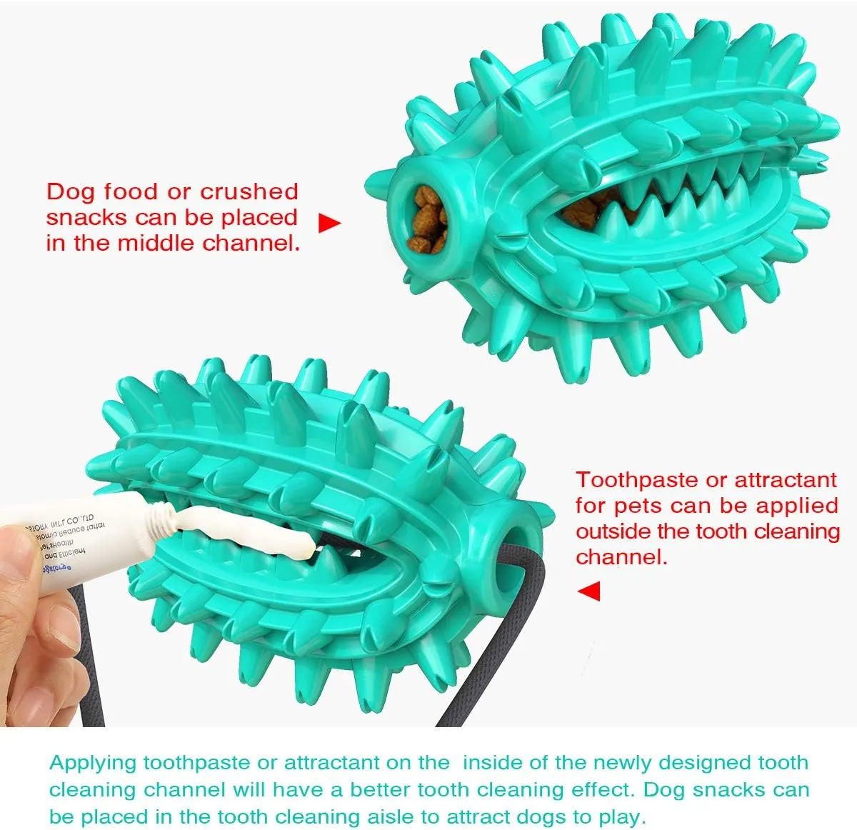 Guardians Dog Chew Toy with Suction Cup for Aggressive Chewers, Puppy Training Treats Food Dispensing Toothbrush Pet Teeth Cleaning Rope Toys for Small Medium Dogs (Blue Cactus)