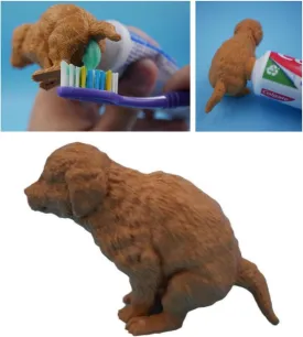 Hilarious Puppy Poop Toothpaste Dispenser Funny Poop Toothpaste CapToothpaste Dispenser Dog Butt Toothpaste Topper Golden Retriever Poop Toothpaste Cap Gift for Dog Lovers(Bore Diameter: 0.51")