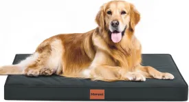 HIMEET- Outdoor Dog Bed Waterproof Washable with Removable Cover and Plastic Liner 36 Inch for Large Dogs Soft Orthopedic Large Puppy Crate Liner for Kennel Big Pet Beds for Dog Cages(Grey)