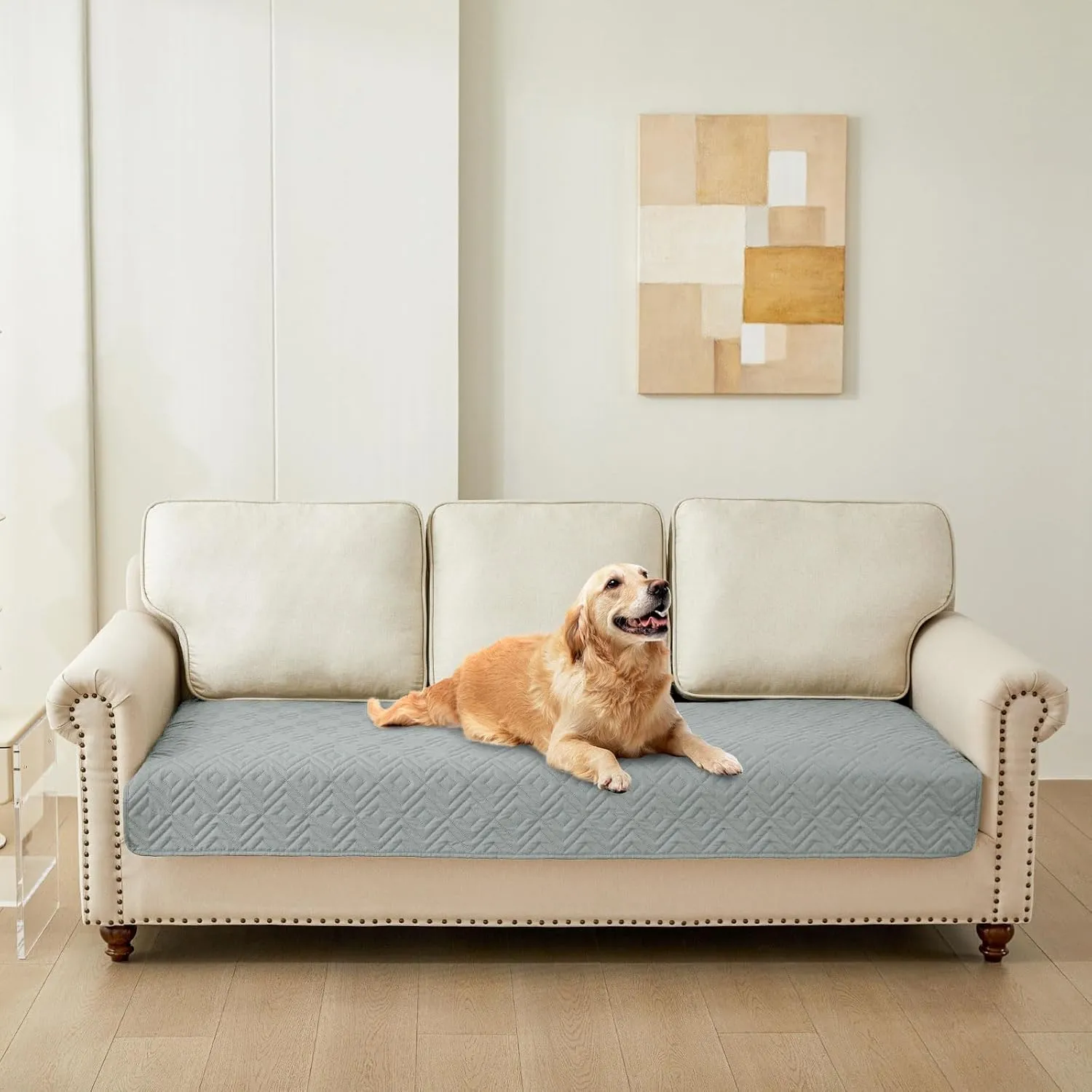 hyha Waterproof Dog Blanket, Soft Pet Bed Blankets, Waterproof Sofa Couch Cover for Dogs Washable, Reversible Pet Couch Covers for Sofa Furniture (30x70 Inch, Grey/Dark Grey)