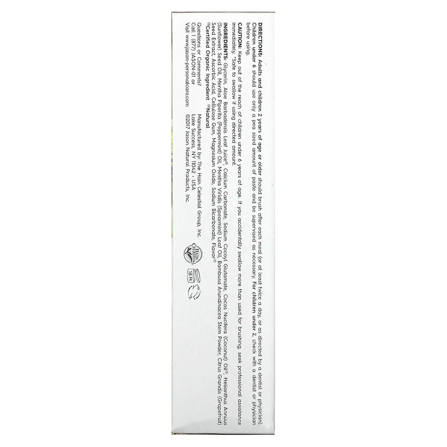 Jason Simply Coconut Strengthening Fluoride-Free Toothpaste, Coconut Mint, 4.2 Oz