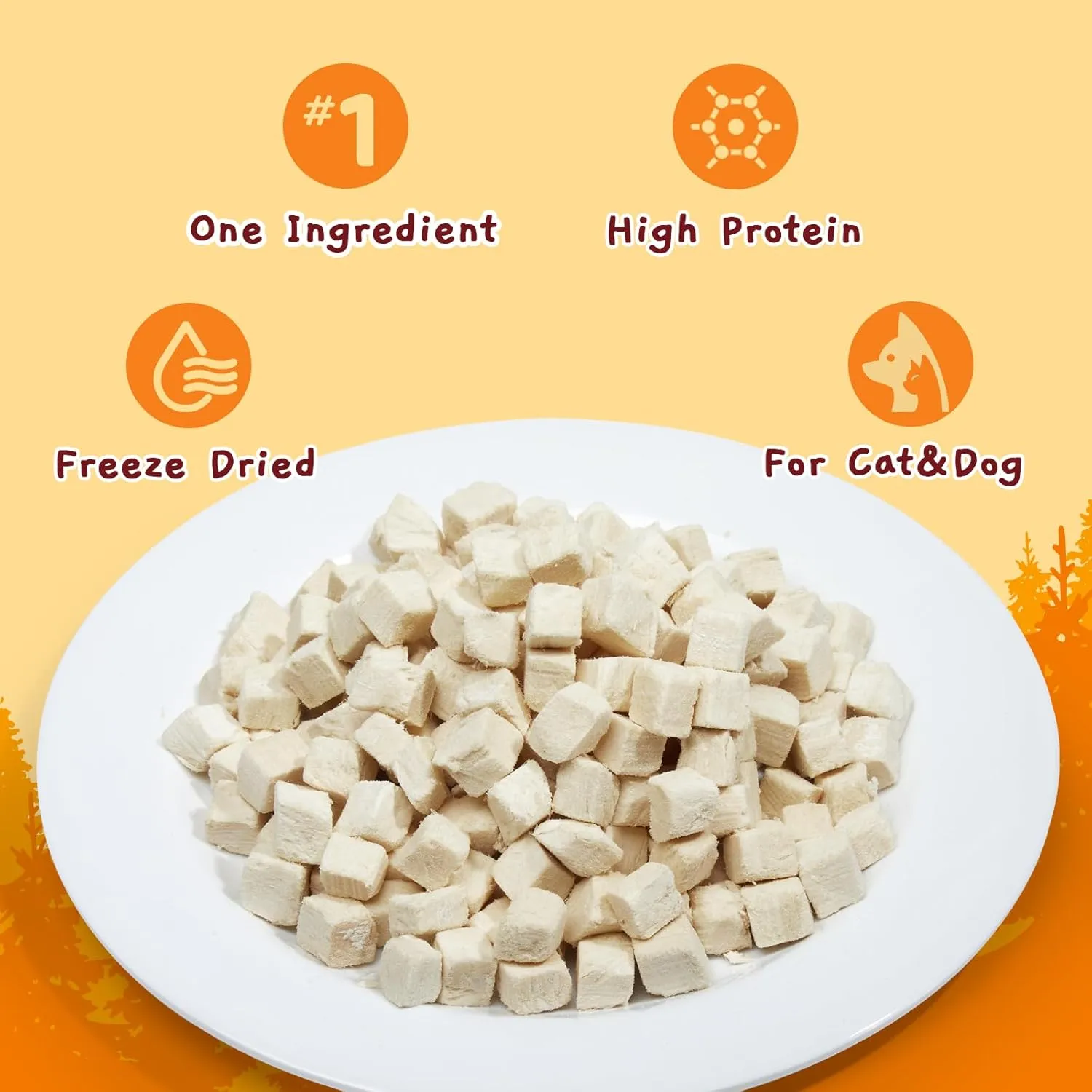 Jungle Calling Freeze Dried Chicken Cat & Dog Treats, Single Ingredient Chicken Bites for Cats & Dogs, High Protein Pet Training Treats & Food Topper, 10.58 oz