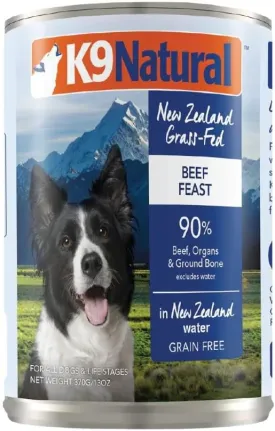 K9 Natural - BPA & Gelatin Free Canned Dog Food - Beef, 13oz (12 Pack)