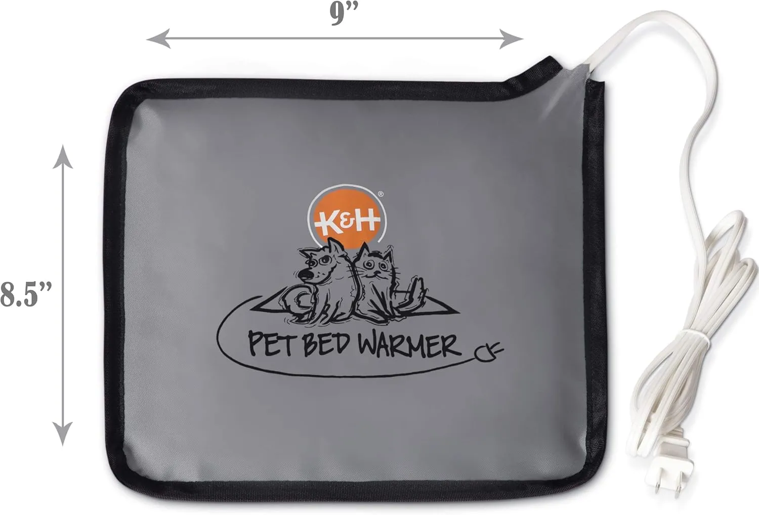 K&H Pet Products Pet Bed Warmer, Turn Any Pet Bed Into a Heated Cat or Dog Bed, Waterproof Indoor Heated Warming Pad Insert, Automatic Temperature, Safety Listed - Small 10.25 X 9.25in Gray