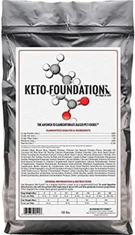 Keto-Foundation - High Protein, High Fat, Low Carb Dog & Cat Food - 18 lb. Bag