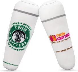KittiBuzz 2-Pack Organic Silvervine Catnip Substitute Toys for Cats & Kittens | 100% All-Natural Wild Harvested Silvervine | 2 Refillable Coffe Cup Plush Cat Toys
