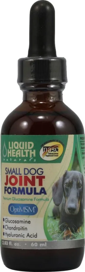 LIQUIDHEALTH 2 Oz Dog Glucosamine Drops Joint Juice, Chondroitin Hip and Joints Relief Vitamin Supplement Formula, Hyaluronic Acid - Small Dogs Canines Puppies