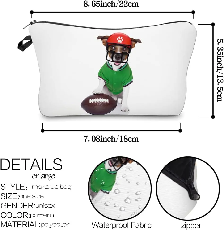 LOOMILOO Small Toiletry Bags for Women, Adorable Roomy Makeup Pouch Travel Water Resistant Cosmetic Purse Accessories Organizer Gift(Dog 55745)