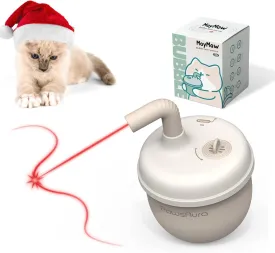 MayMaw Cat Laser Toy - Laser Cat Toys for Indoor Cats, Rechargeable Automatic Cat Laser Toy, Interactive Cat Toy with Tumbler Design, 360 Random Trajectory, 3 Modes, Catnip Included (Beige)