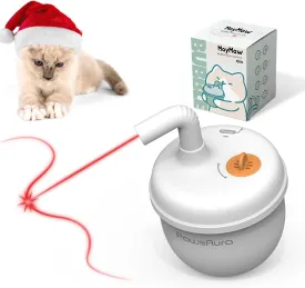 MayMaw Cat Laser Toy - Laser Cat Toys for Indoor Cats, Rechargeable Automatic Cat Laser Toy, Interactive Cat Toy with Tumbler Design, 360 Random Trajectory, 3 Modes, Catnip Included (White)