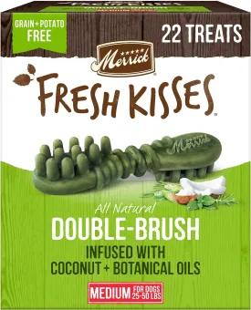Merrick Fresh Kisses Natural Dental Chews Infused With Coconut And Botanical Oils For Medium Dogs 25-50 Lbs - 22 ct. Box