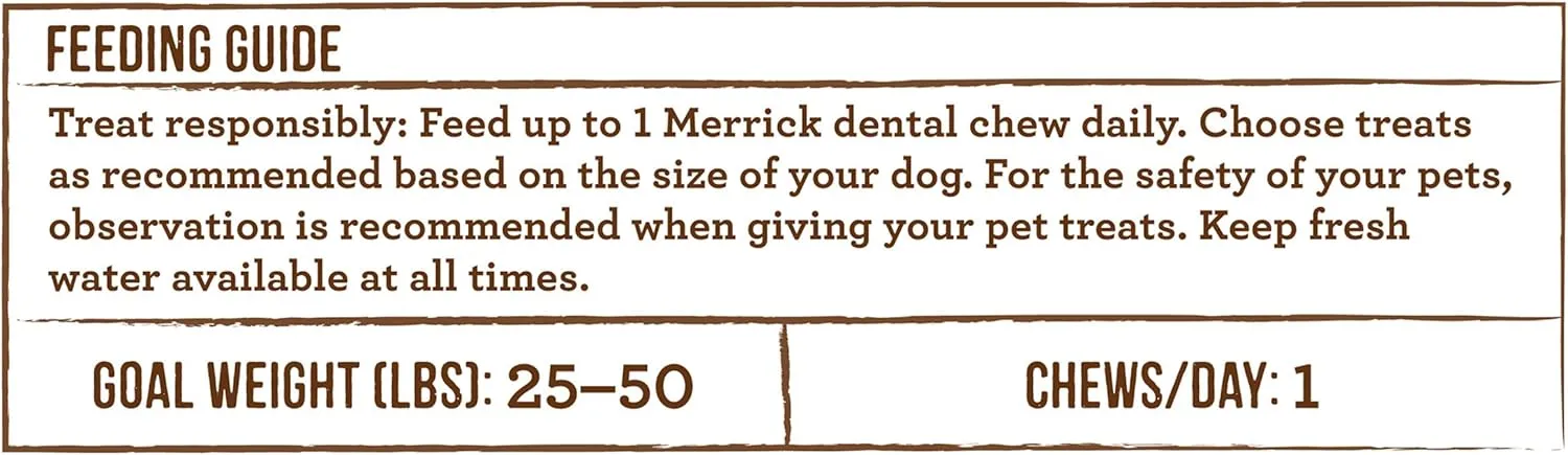 Merrick Fresh Kisses Natural Dental Chews Toothbrush Shape Treat Infused With Real Mint Medium Dogs - 30 ct. Box