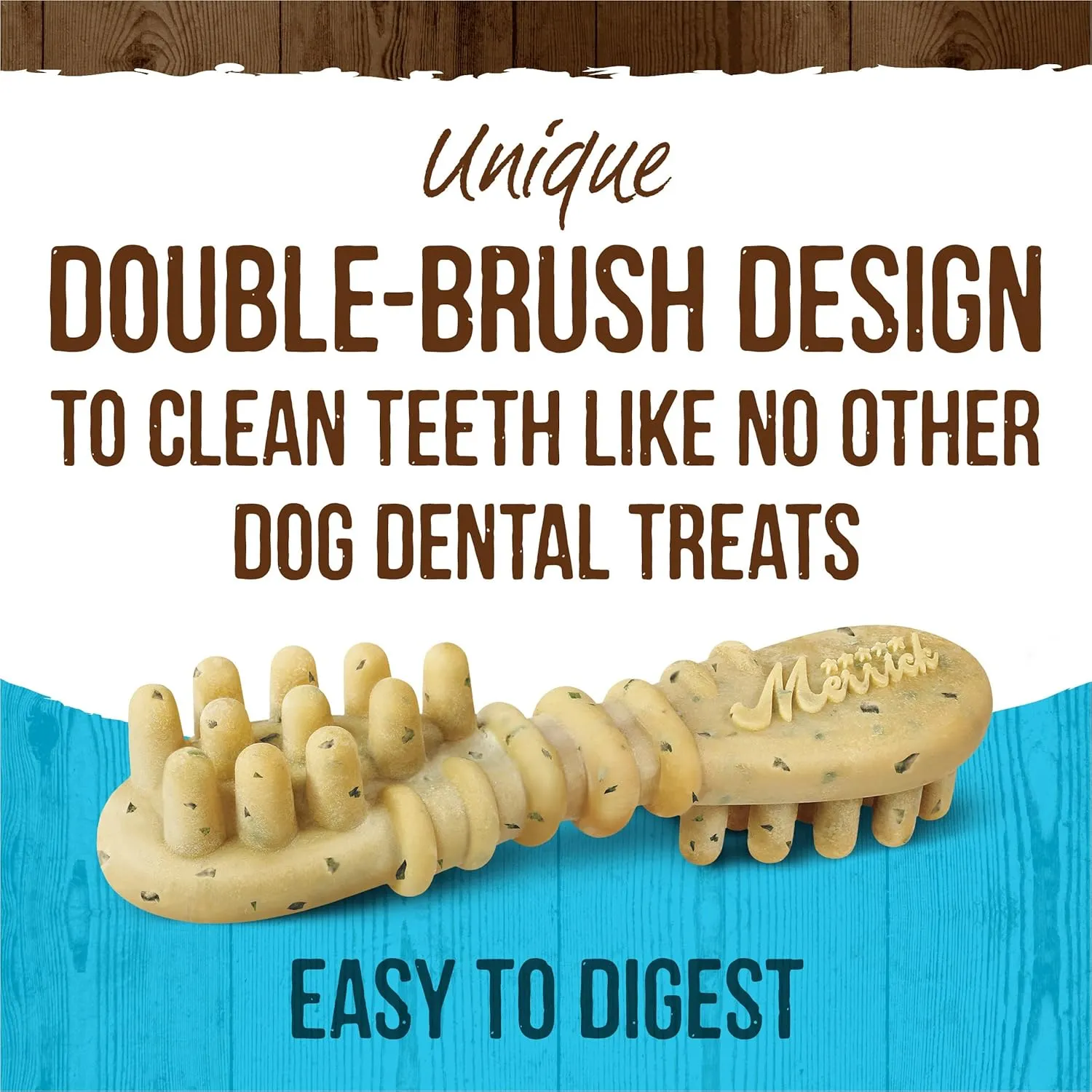 Merrick Fresh Kisses Natural Dental Chews, Toothbrush Treat Shape Infused With Real Mint, Small Dogs 15-25 Lbs - 36 ct. Box