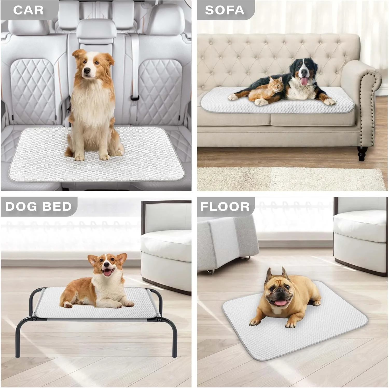 MICROCOSMOS Pet Cooling Mat & Sleeping Pad- Breathable Bubble Surface, EZ Clean. Keep Cooling for Pets, Kids and Adults in Summer.(GreyWhite, 28" x 22")