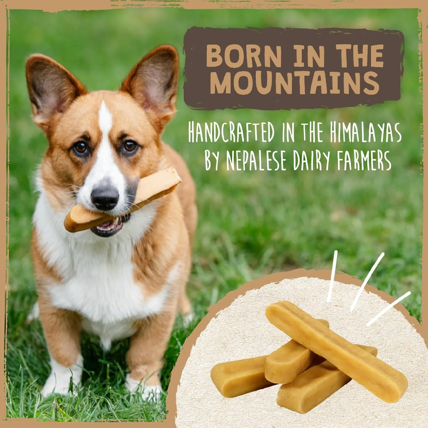 Mighty Paw Yak Cheese Dog Chews - All-Natural Treats for Dogs - High Protein Treat With 68 Grams Of Protein Per Chew - Delicious And Long Lasting - Odor Free With Limited Ingredients - (Large, 4 Pack)