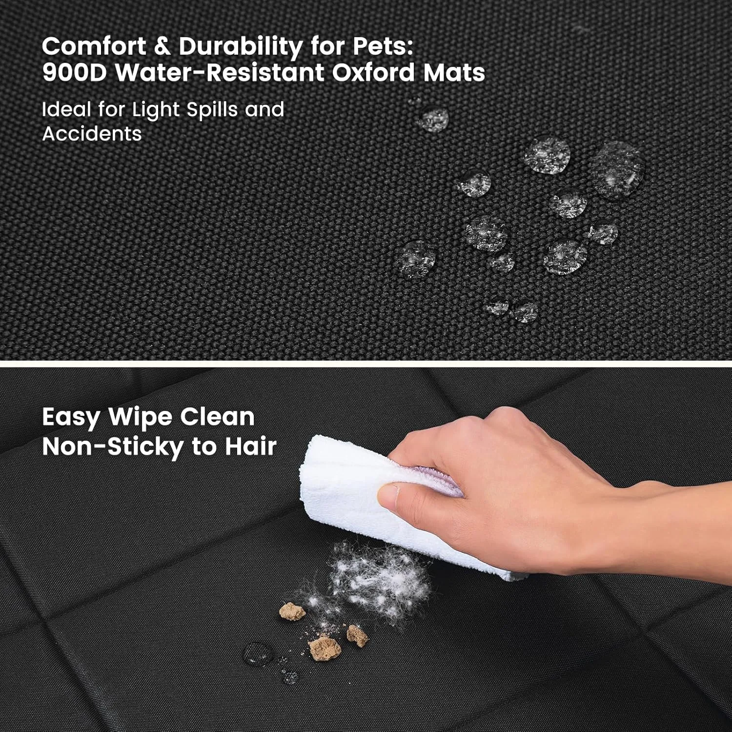 Miguel Oxford 900D Outdoor Waterproof Dog Bed for Metal Dog Crates Water-Resistant All Weather Pet Mat Durable Easy Wipe Clean Travel Indoor Outdoor Puppy Cat Crate Bed 36inch, Black
