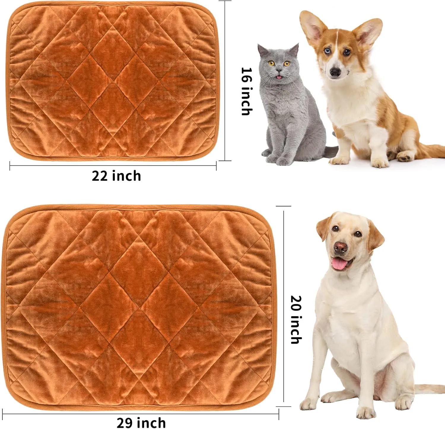NAMOTEK Self-Warming Cat Bed Indoor/Outdoor Super Soft Self Heating Pet Mat Washable Thermal Pad for Cat & Dog 21x15.7 inch