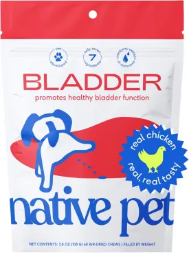 Native Pet Dog UTI Treatment - Cranberry Supplement for Dogs Bladder Control & Kidney Support - Prevent Urinary Tract Infection and Urinary Incontinence - Made with Real Cranberry Extract - 60 Chews