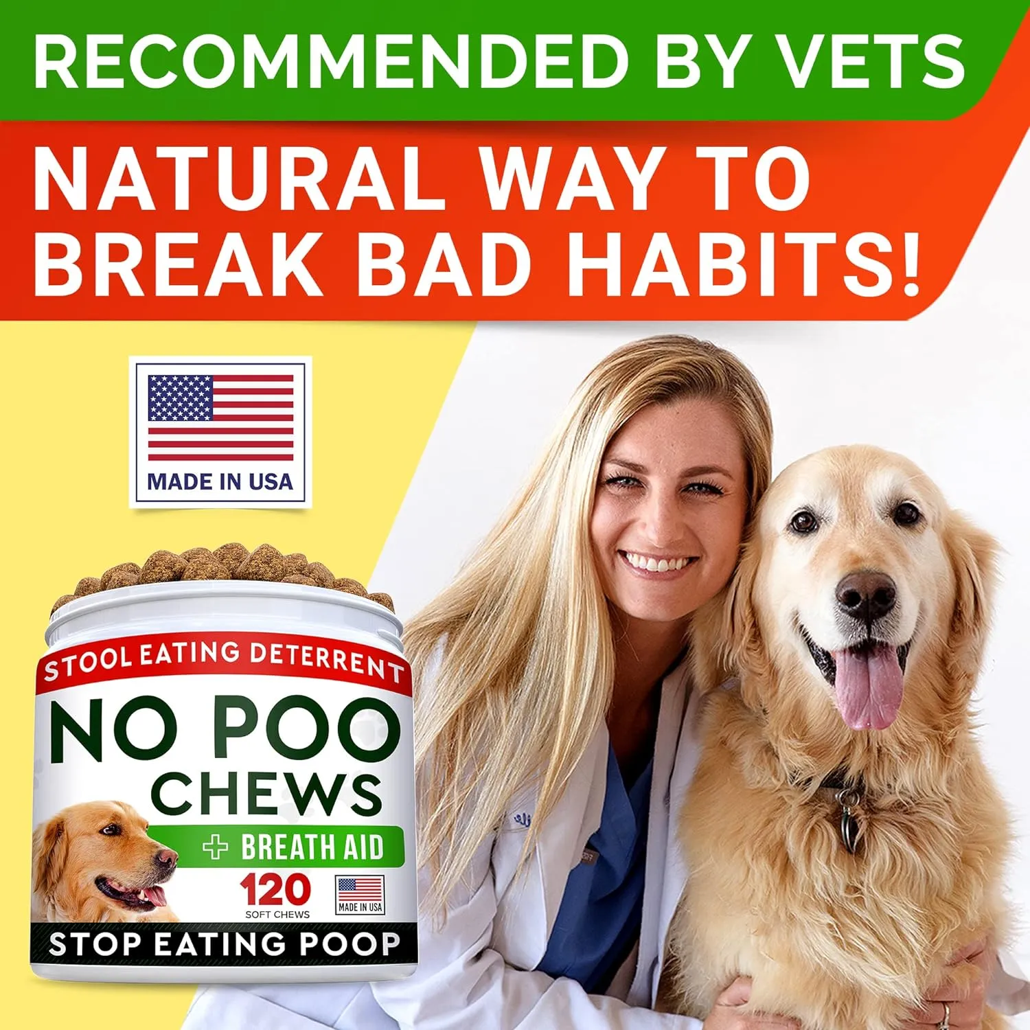 No Poo Treats - No Poop Eating for Dogs - Coprophagia Stool Eating Deterrent & Prevention  Stop Eating Poop for Dogs - Probiotics & Digestive Enzymes - Digestive Health & Immune Support - 240 Ct