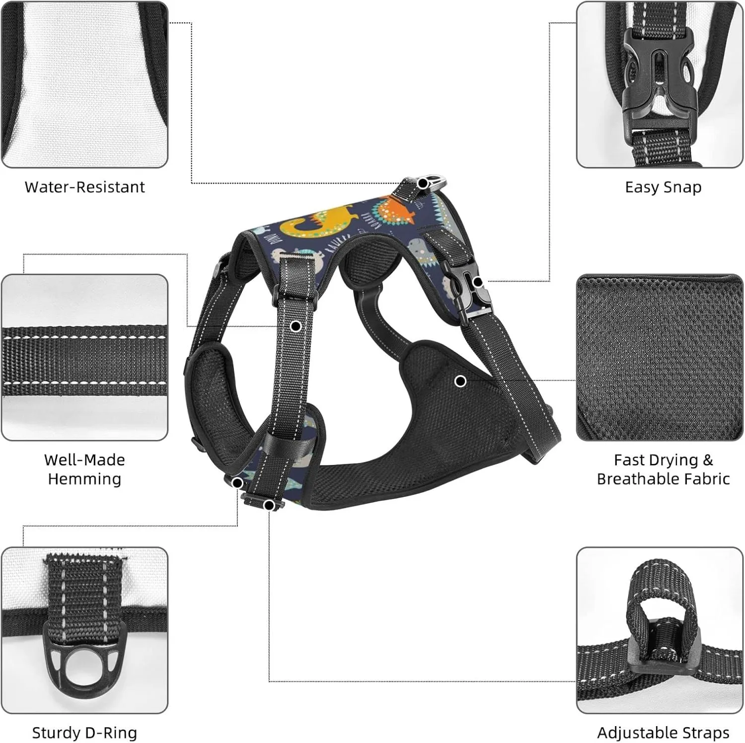 No Pull Dog Harness for X-Large Dogs Easy Walk 