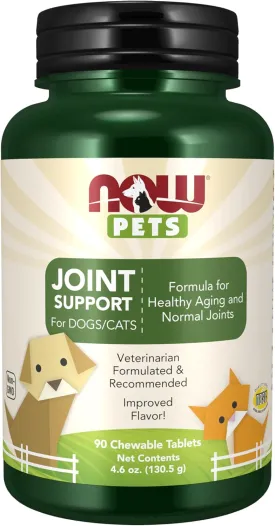 NOW Foods Pet Health, Joint Support Supplement, Formulated for Cats & Dogs, NASC Certified, 90 Chewable Tablets