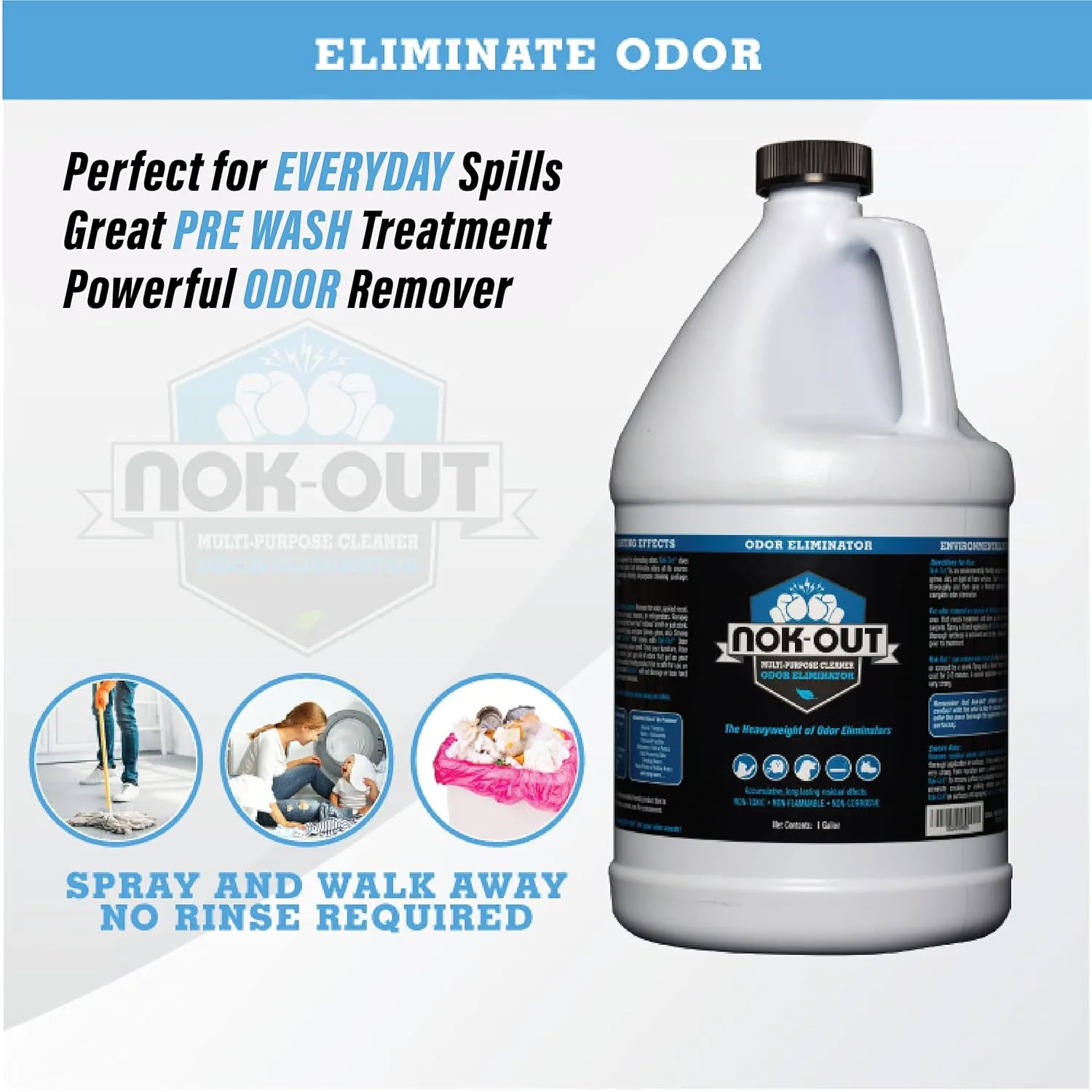Odor Remover, Pet Deodorizer and Cleaning Spray, 1 Gallon