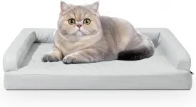 Orthopedic Durable Dog Bed, Memory Foam Dog Bed with Anti-Slip Bottom, Waterproof & Easy to Clean, Washable Egg Crate Foam Pet Couch for Small and Medium Dogs, 30''L20''6'', Grey