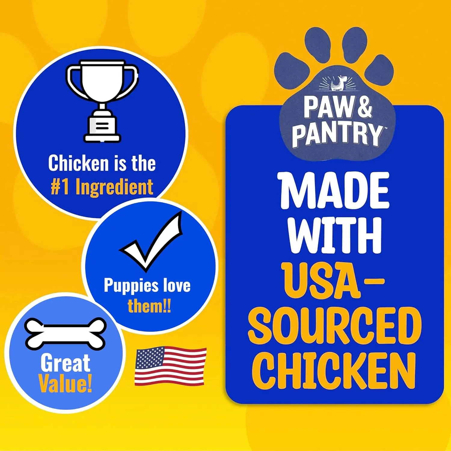 Paw & Pantry 5" Soft & Chewy USA-Chicken Twists - Pack of 50 Rawhide Free Chicken Dog Treats - Grain-Free & Highly Digestible Chewy Sticks for Dogs - Low Fat Dog Treats for Pups