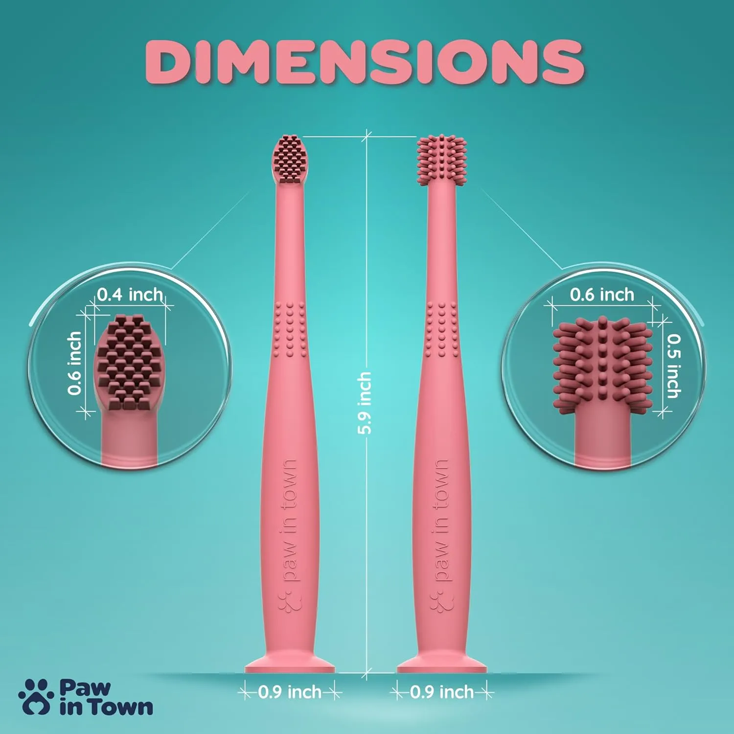 PAWINTOWN Soft Cat Toothbrush Set  Suitable for Dogs  Food Grade Silicone  Dental Care, Teeth Cleaning, Tooth Brushing Kit (Blushing Flamingo)
