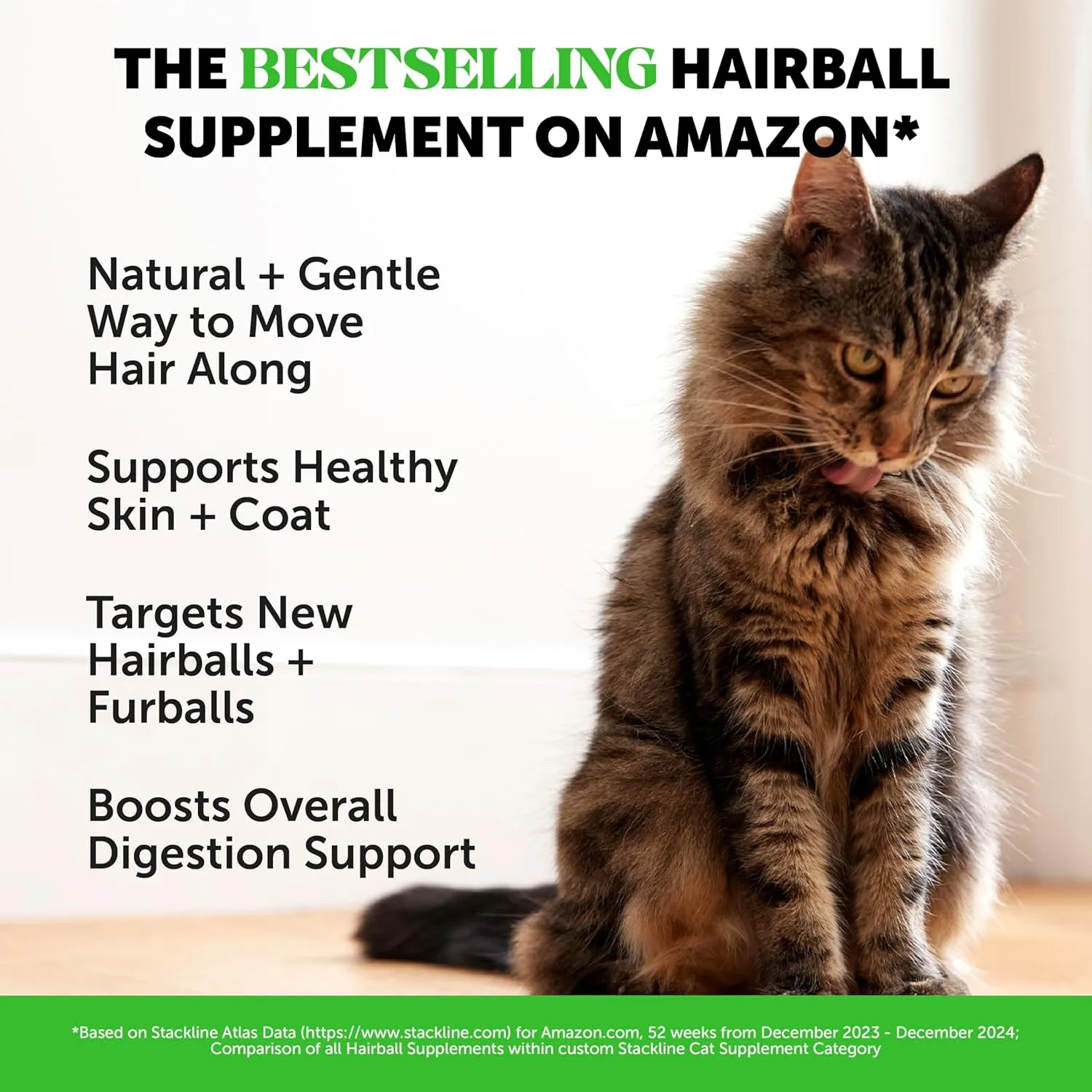 Pet Honesty Cat Hairball Support Crunchy & Creamy Chews, Hairball Remedy Treats, Cat Furball Treatment, Supports Skin & Coat, Vitamins for Digestion, Chicken (30-Day Supply)