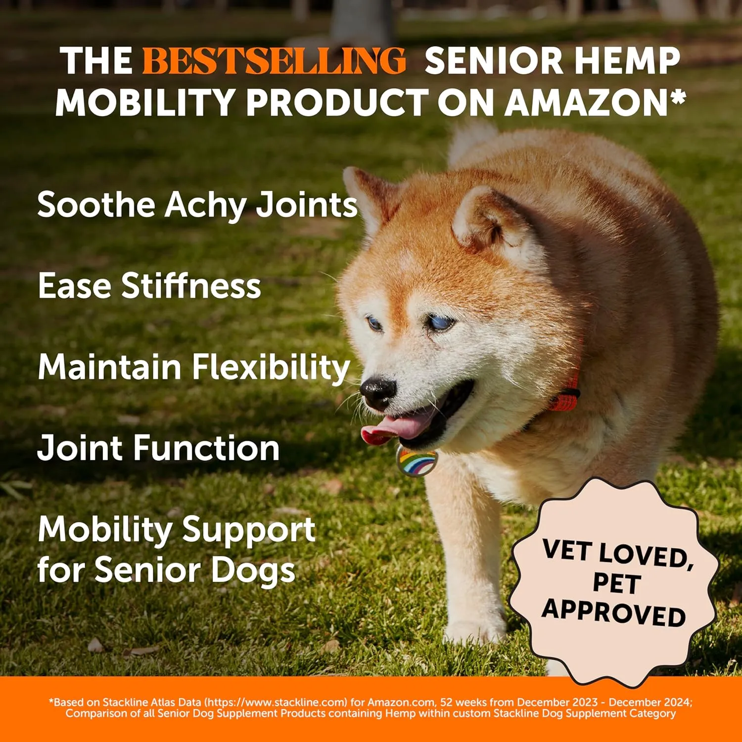 Pet Honesty Senior Hemp Hip & Joint Supplement for Dogs - Dog Joint Supplement with Hemp Oil & Powder, Glucosamine, Collagen, MSM & Green Lipped Mussel - Mobility for Senior Dogs (Chicken 90)