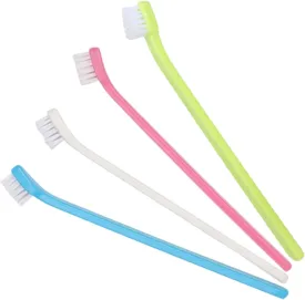 Pet Toothbrush, 4PCS 5.7 Inch Soft Bristle Puppy Toothbrush with Comfortable Handle, Reusable Cat Tooth Brush for Kitten Reduce Plaque Tartar Formation & Bad Breath