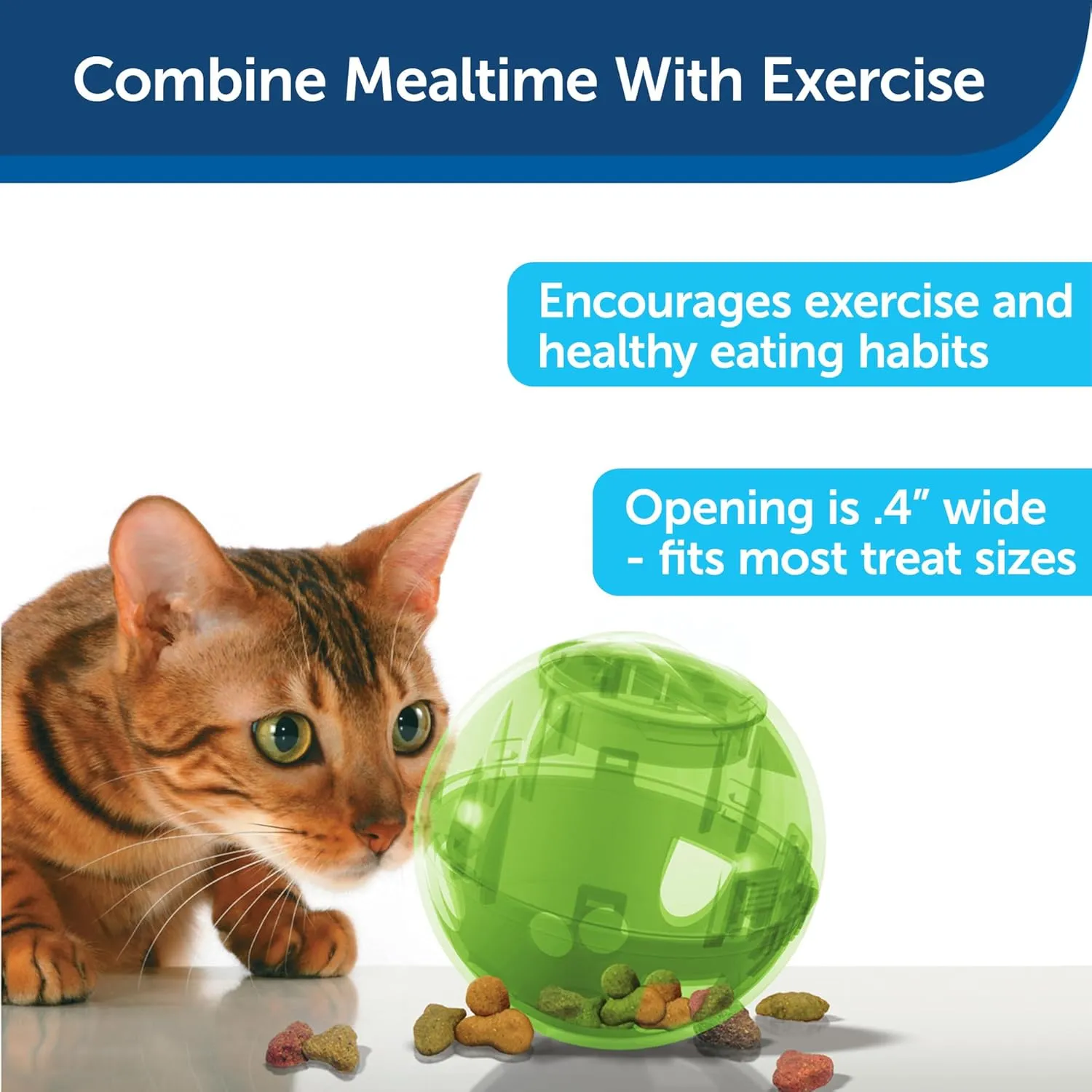 PetSafe Slimcat Feeder Ball - Interactive Game for Your Cat - Fill with Food and Treats - Green