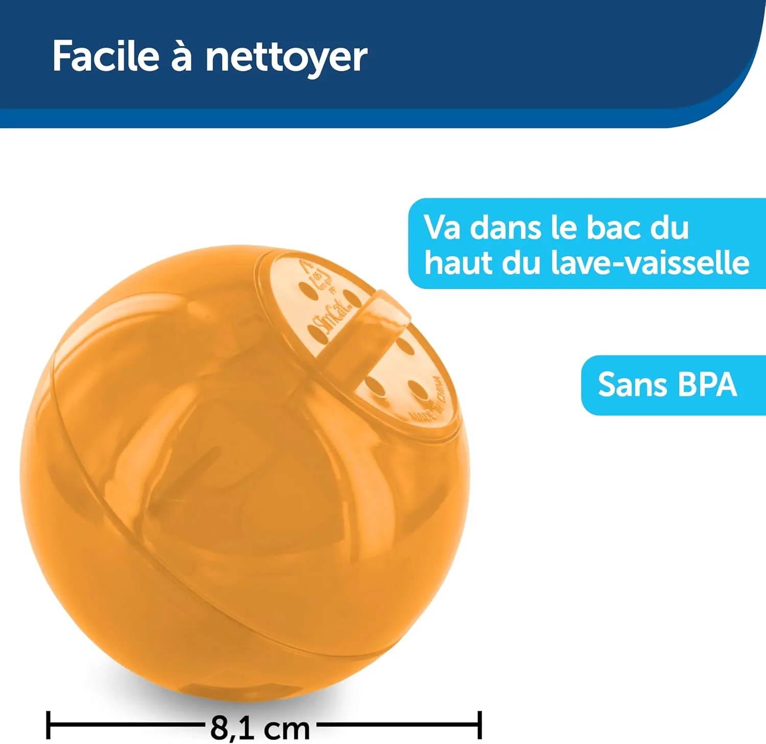 PetSafe Slimcat Feeder Ball - Interactive Game for Your Cat - Fill with Food and Treats - Orange