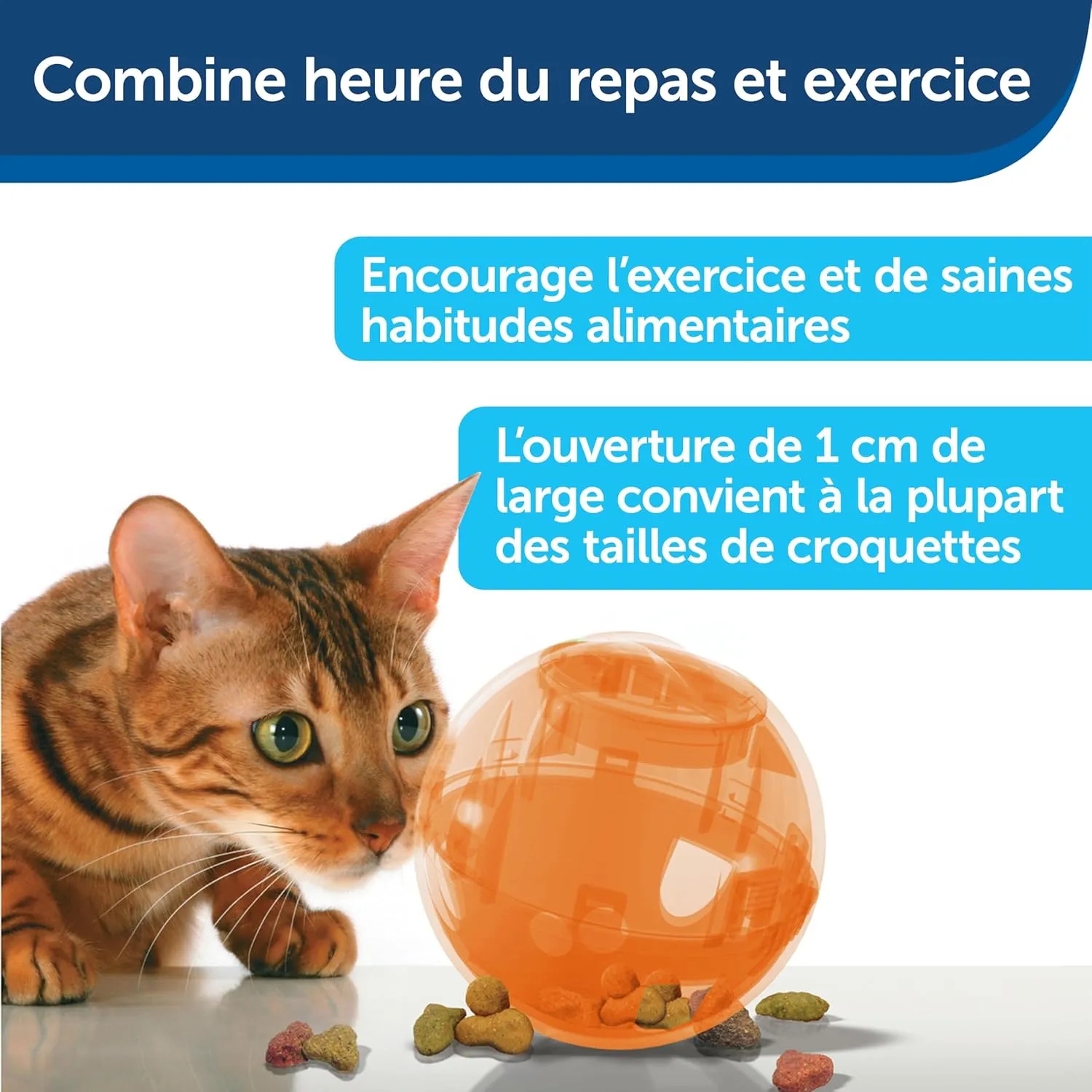 PetSafe Slimcat Feeder Ball - Interactive Game for Your Cat - Fill with Food and Treats - Orange