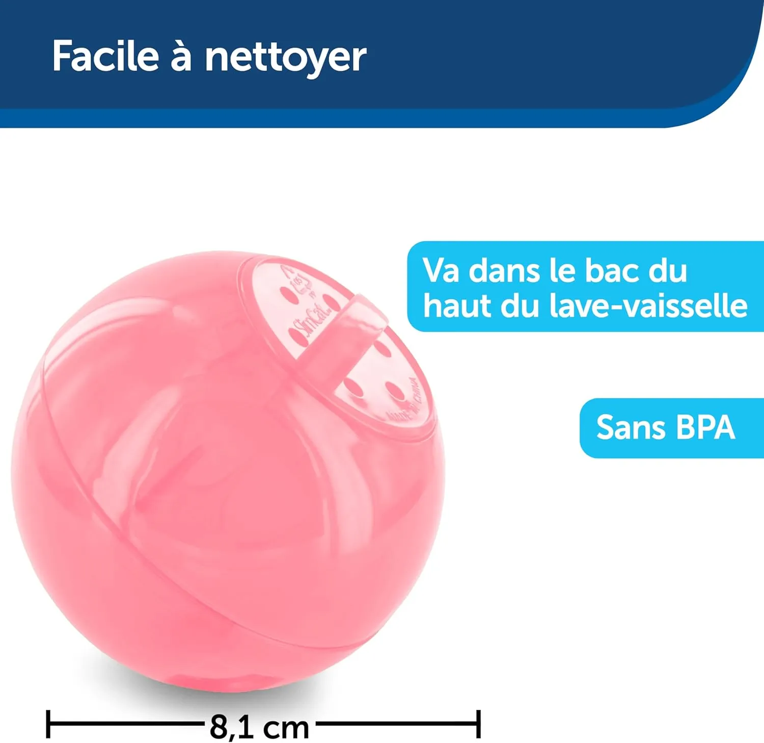 PetSafe Slimcat Feeder Ball - Interactive Game for Your Cat - Fill with Food and Treats - Pink