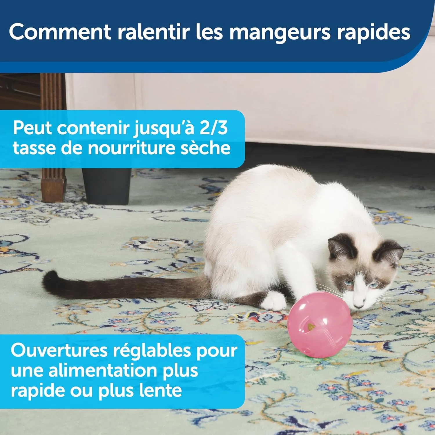 PetSafe Slimcat Feeder Ball - Interactive Game for Your Cat - Fill with Food and Treats - Pink