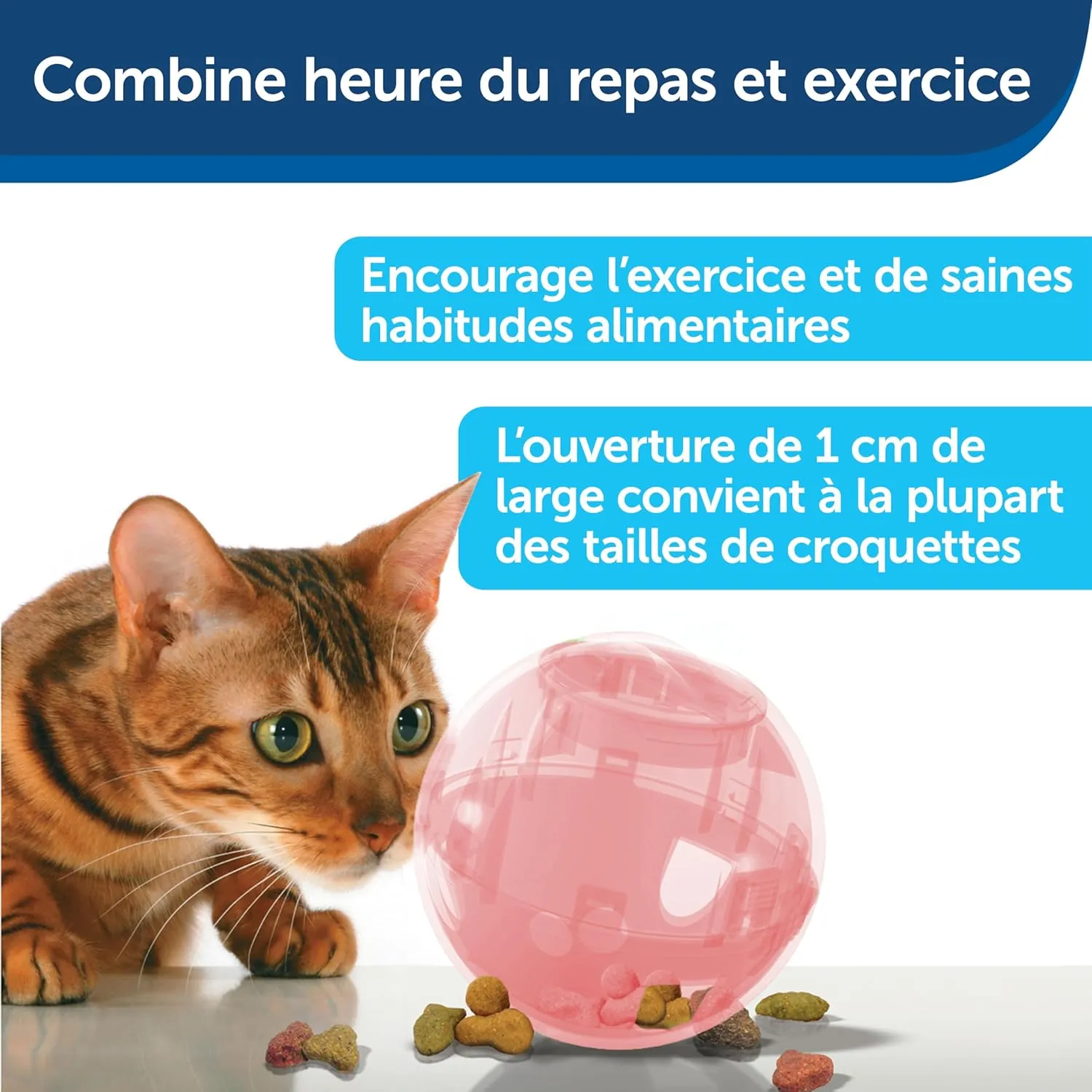 PetSafe Slimcat Feeder Ball - Interactive Game for Your Cat - Fill with Food and Treats - Pink