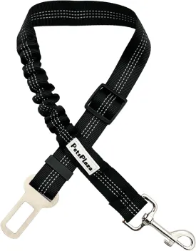 PETSPLAZA Dog Seat Belt, Retractable Dog Car Harness Adjustable Dog Seat Belt for Vehicle Nylon Pet Safety Seat Belts Heavy Duty & Elastic (Black)