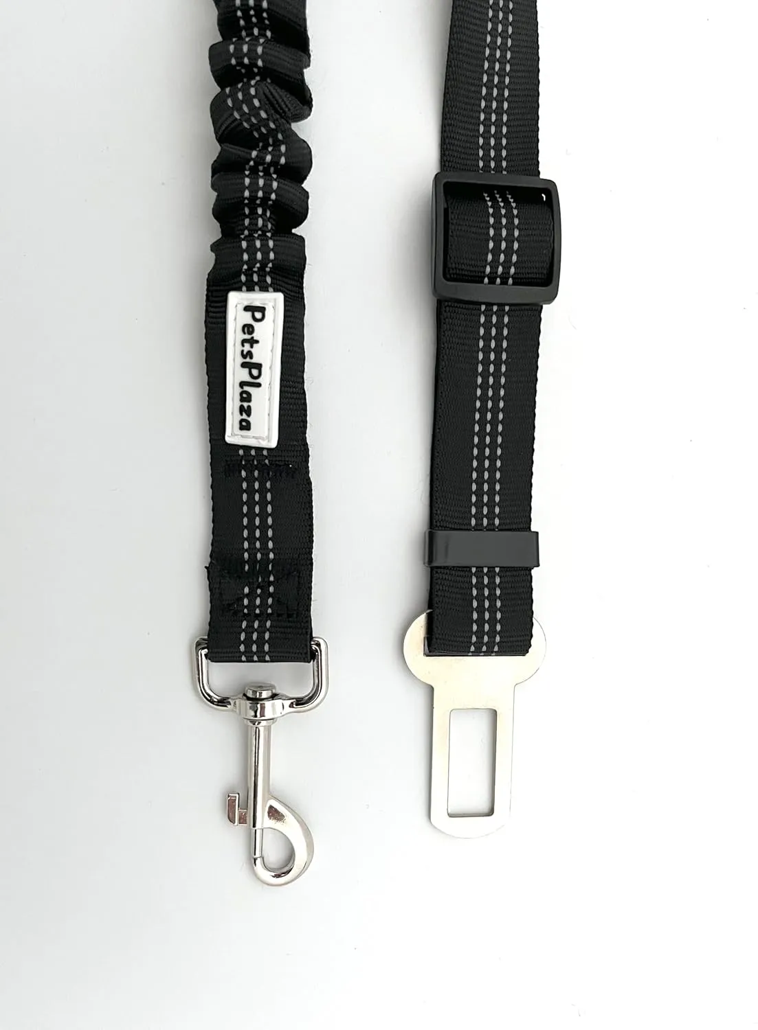 PETSPLAZA Dog Seat Belt, Retractable Dog Car Harness Adjustable Dog Seat Belt for Vehicle Nylon Pet Safety Seat Belts Heavy Duty & Elastic (Black)