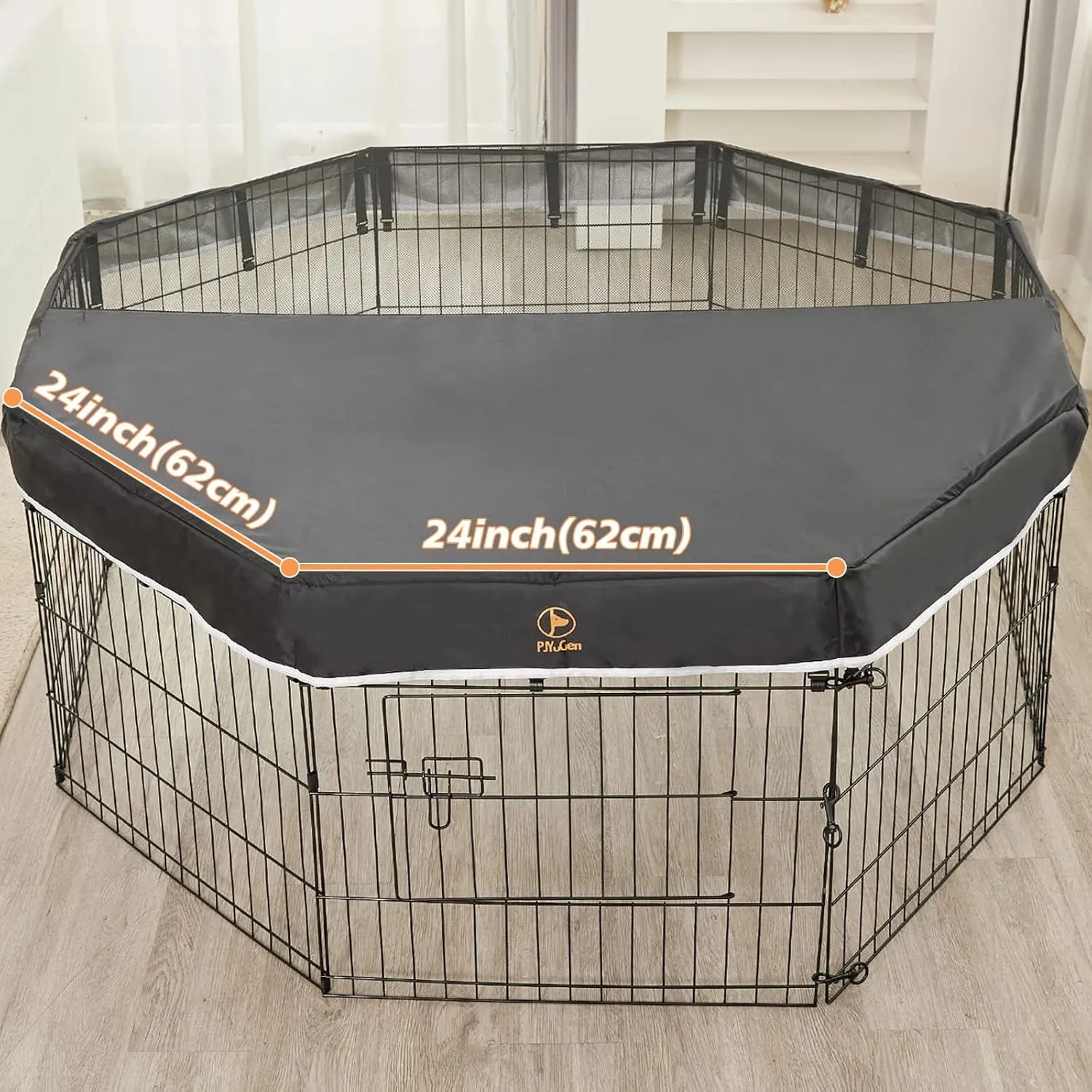 PJYuCien Mesh Top Cover - Fits 8 Panels 24 Inch Width Plastic/Metal Pet Pen Octagonal Dog Playpen (Note: Only Pen Top Cover, NO PLAYPEN!!!)