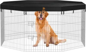 PJYuCien Mesh Top Cover - Fits 8 Panels 24 Inch Width Plastic/Metal Pet Pen Octagonal Dog Playpen (Note: Only Pen Top Cover, NO PLAYPEN!!!)