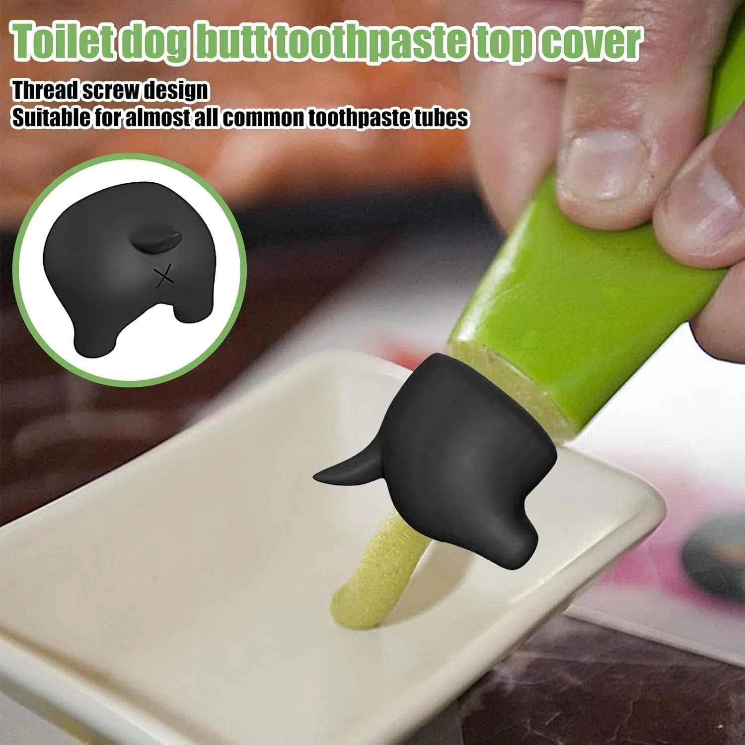 Pooping Toothpaste Topper - Dog Toothpaste Dispenser | Funny Toothpaste Dispenser | Dog Silicone Toothpaste Dispenser | Toothpaste Topper Caps Squeezer for Home Travel Daily Use