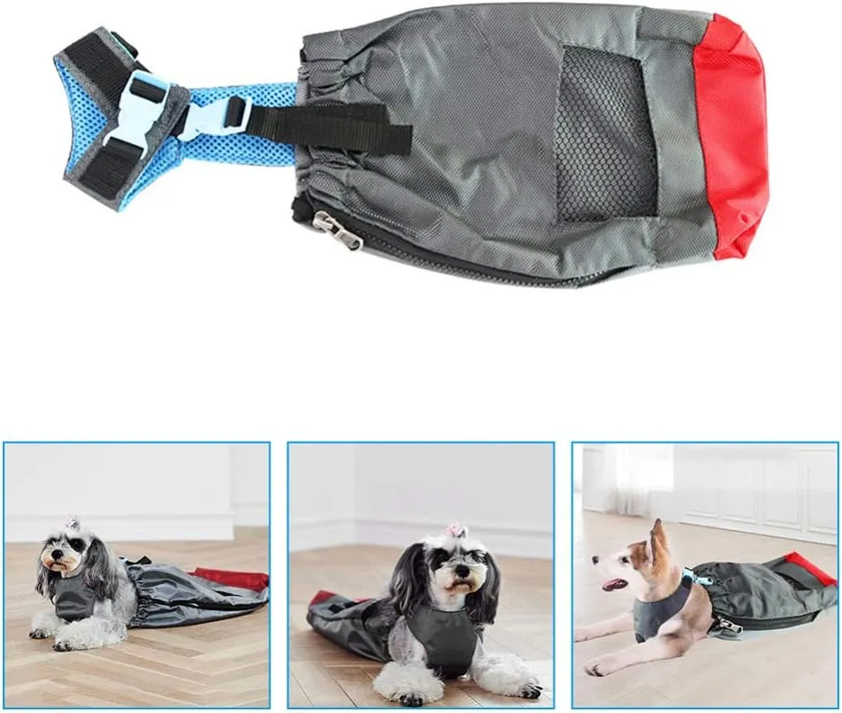 POPETPOP Dog Drag Bag for Paralyzed Pets Wear- Pet Carrier for Injured Dogs Breathable Design for Senior and Weak Animals Comfortable Support for Indoor Use XXS